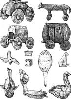 Глиняні іграшкові моделі візків,…