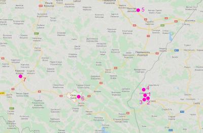 Карта околиць Перемишля