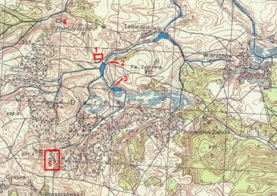 Карта Дерманя з околицями (бл. 1940 р.)