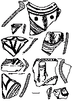 Знахідки з розкопу I, житла 1