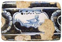 Кахля пояскова з білою поливою і синім…