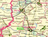 Фрагмент карти Київської області