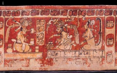 Іл. 54а: Праворуч – Місячна Богиня, у центрі – Іцамна Кокаах, а ліворуч… Іл. 54а: Праворуч – Місячна Богиня, у…