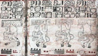 Іл. 57: Таблиця руху Марса. Дрезденський кодекс, с. 73-74 Іл. 57: Таблиця руху Марса.…