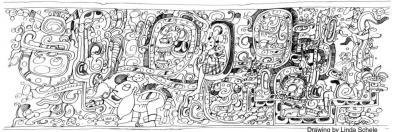 Іл. 58: Нічне небо, зображення на гравірованій вазі. Промальовка Лінди Шіле Іл. 58: Нічне небо, зображення на…