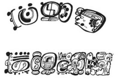 Іл. 150: Приклади записів “династичного рахунку”, за Саймоном Мартіном. Вгорі:… Іл. 150: Приклади записів…