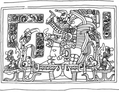 Іл. 161а: Правитель зі “зміїною смугою”(Бонампак, одвірок зі “Стуктури 6”).… Іл. 161а: Правитель зі “зміїною…
