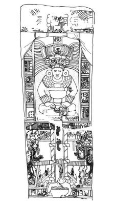 Іл. 210: Стела 11 з П’єдрас-Неграс.Промальовка Лінди Шіле. Іл. 210: Стела 11 з…