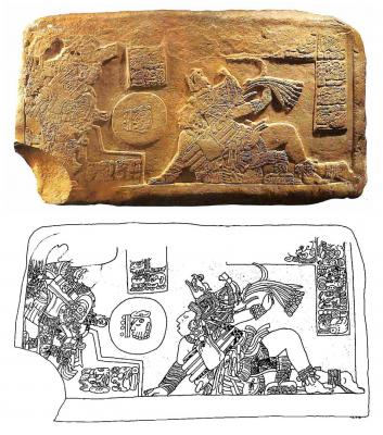 Іл. 226: Гра в м’яч. Рельефна панель із Сакнікте’ (Ла-Корона). The Art… Іл. 226: Гра в м’яч. Рельефна панель…