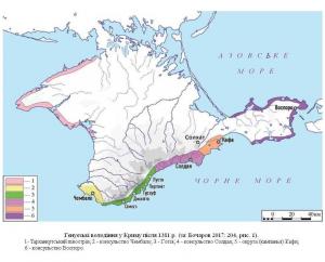 Генуезькі володіння у Криму у 1381 р.