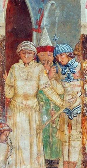 Ханські урядовці. Фрагмент фрески…