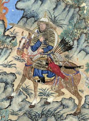 Іл. 12. Знатний монгольський вершник. «Альбоми Діца», A, fol. 71, p. 4, №1… Іл. 12. Знатний монгольський вершник.…