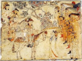 Переговоры. Миниатюра XIV в.