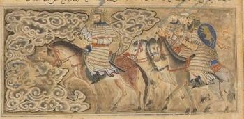 Полководец в сопровождении воинов