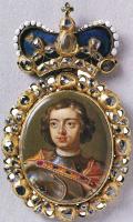 Наградной эмалевый портрет Петра I.…