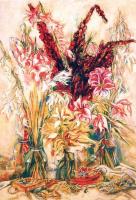 Гладіолуси на білому тлі. 2000