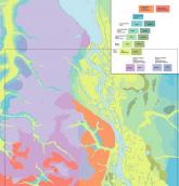 Рис. 1.2.11. Елементи долини Дніпра на ландшафтній мапі. Показано низьку,… Рис. 1.2.11. Елементи долини Дніпра на…