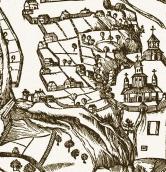 Рис. 2.4.2.2.9. Зображення фрагменту Подолу на плані 1638 р. А.… Рис. 2.4.2.2.9. Зображення фрагменту…