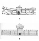 Рис. 2.4.2.3.9. Мала башта Подолу: рисунок на плані Ушакова (а) та… Рис. 2.4.2.3.9. Мала башта Подолу:…
