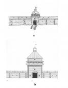 Рис. 2.4.2.3.10. Духівська башта Подолу: рисунок на плані Ушакова (а) та… Рис. 2.4.2.3.10. Духівська башта…