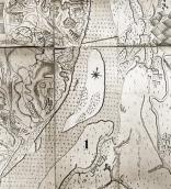 Рис. 2.4.3.54. Осокорянський острів (1) на плані 1750 р. Рис. 2.4.3.54. Осокорянський острів…
