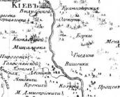 Рис. 2.4.3.84. Київське лівобережжя на фрагменті мапи Київського намісництва… Рис. 2.4.3.84. Київське лівобережжя на…