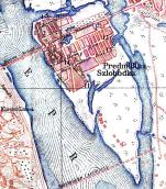 Рис. 2.5.7.44. Передмостова Слобідка на мапі 1918 р. Позначено вуличну мережу… Рис. 2.5.7.44. Передмостова Слобідка…