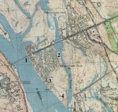 Рис. 2.7.10.8. Передмостова Слобідка на мапі 1932 р. Позначено міст ім. Бош та… Рис. 2.7.10.8. Передмостова Слобідка…