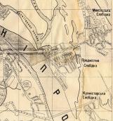 Рис. 2.7.10.13. Передмостова Слобідка на мапі Києва, 1935 р.: Русанівська… Рис. 2.7.10.13. Передмостова Слобідка…