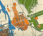 Рис. 2.7.11.17. Микільська Слобідка на німецькій мапі 1943 р.: 1 – не… Рис. 2.7.11.17. Микільська Слобідка на…