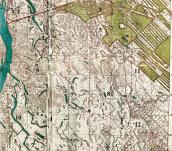 Рис. 2.7.11.43. Осокорки та прилегла заплава на мапі 1941 р.: 1 – затока… Рис. 2.7.11.43. Осокорки та прилегла…