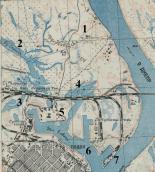 Рис. 2.7.6.6. Рибальський півострів на мапі 1932 р.: 1 – урочище Наталка, 2 –… Рис. 2.7.6.6. Рибальський півострів на…
