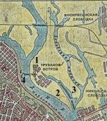 Рис. 2.7.9.27. Труханів острів на схематичній мапі Києва 1936 р.: слобідка… Рис. 2.7.9.27. Труханів острів на…