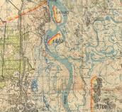 Рис. 2.8.3.11. Форсування Дніпра на півночі київської заплави, за (Муравов Д.… Рис. 2.8.3.11. Форсування Дніпра на…