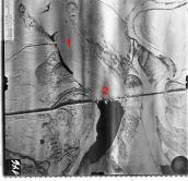 Рис. 2.8.3.39. Радянські переправи в Києві: 1- місце понтонної переправи (поза… Рис. 2.8.3.39. Радянські переправи в…
