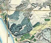 Рис. 5. Лиса гора на мапі Києва 1842…