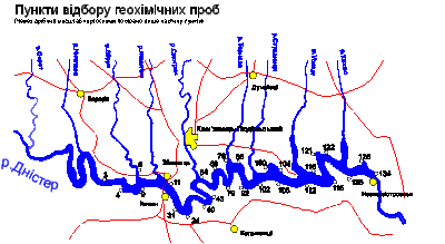 Картосхема пунктів відбору геохімічних…