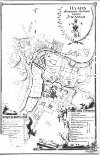 Центральна частина міста на пляні 19 ст.