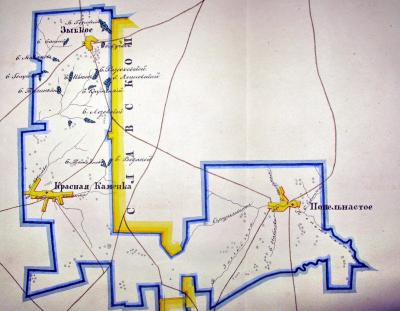 Фрагмент 4-верстової карти 1848 року