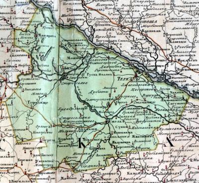 Черкаський повіт на фрагменті аркушів…